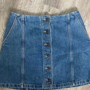 Wilfred Blue Button-Front Mini Skirt